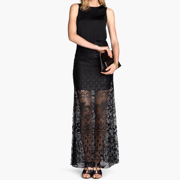 H&M black long lace skirt - Picture 1 of 5
